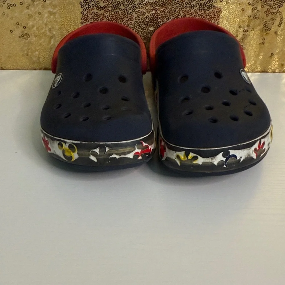 CROCS Fun Lab Disney Navy and Red Clogs with Fun Print